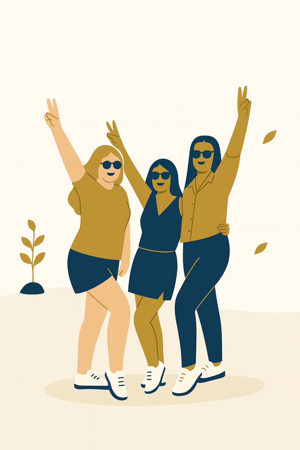 Trzy kobiety w grupie – ilustracja przedstawiająca grupową naukę inwestowania