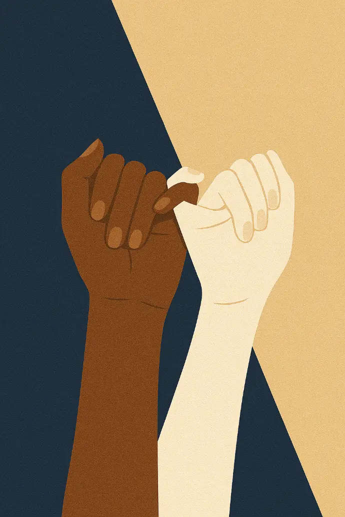 Zbliżenie dwóch dłoni w geście porozumienia