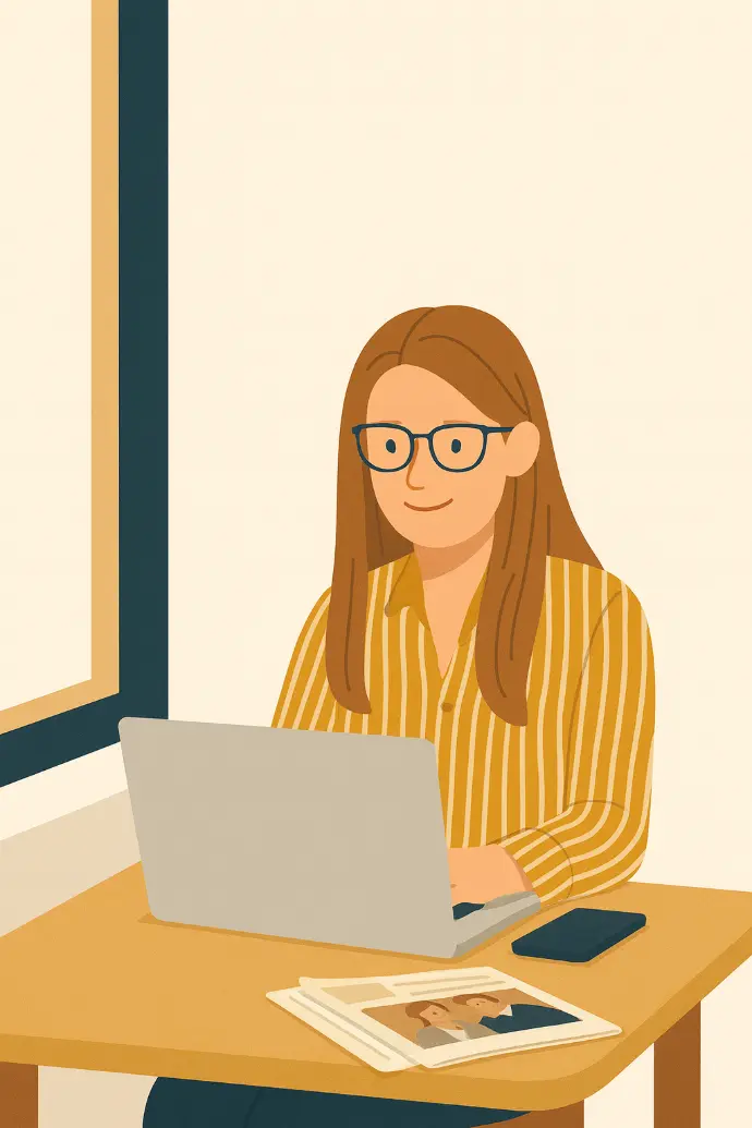 Kobieta pracuje przy komputerze, ucząc się o inwestowaniu i analizując wykresy.