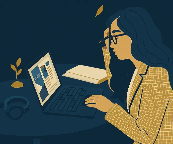 Kobieta planuje swoje inwestycje, analizując notatki i dane na telefonie.