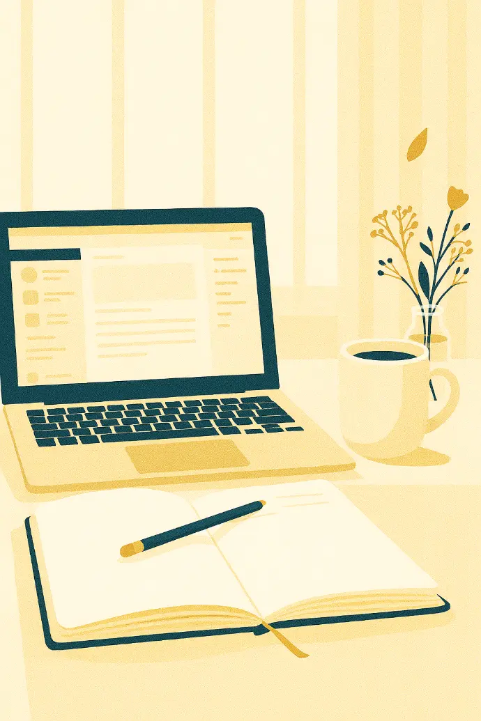 Inwestorka zapisująca dane o korekcie i odwróceniu trendu w notatniku