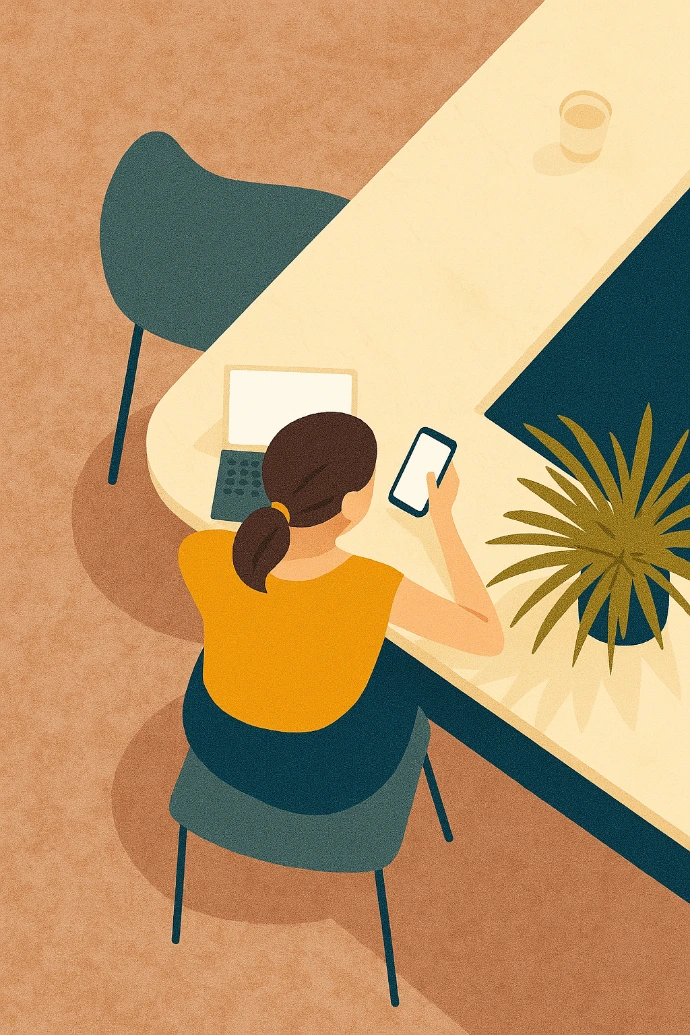 Kobieta analizująca dane finansowe przy biurku