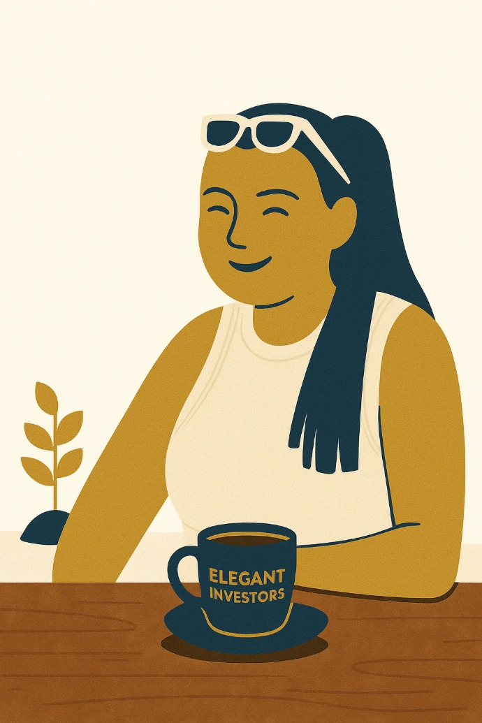 Elegancka Inwestorka zapraszająca na wspólną kawę
